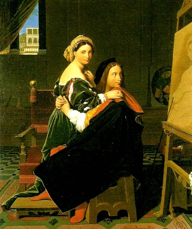 Jean Auguste Dominique Ingres raphael and the fornarina oil painting image